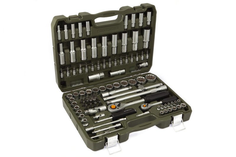 Набор головок двенадцатигранных 1/4", 1/2" с принадлежностями, 94 предм.