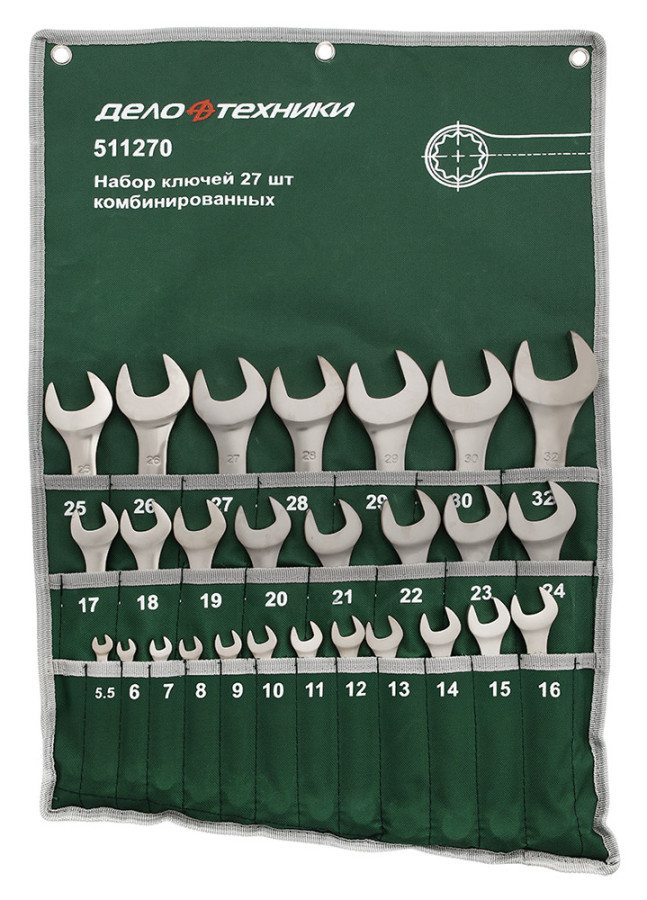 Набор ключей комбинированных 27 шт, планшет тетрон.