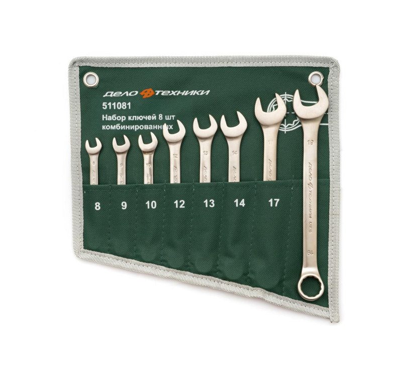 Набор ключей комбинированных 8 шт, планшет тетрон.