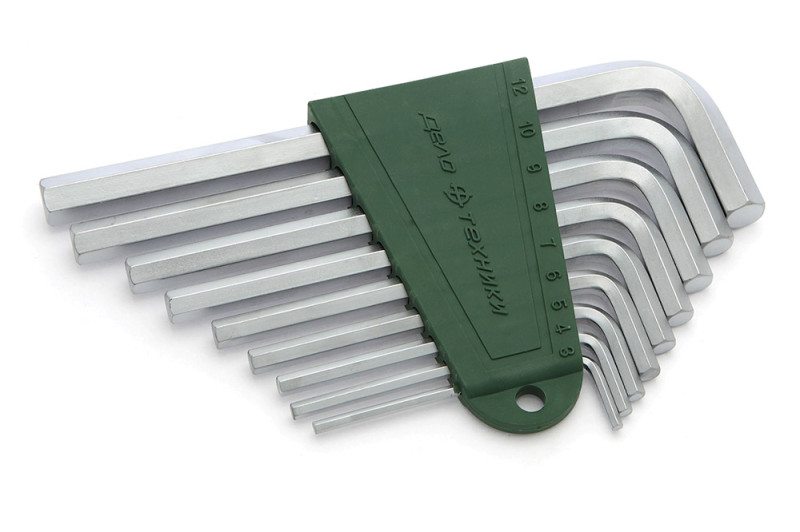 Набор ключей шестигранных (3,4,5,6,7,8,9,10,12 мм) 9 шт