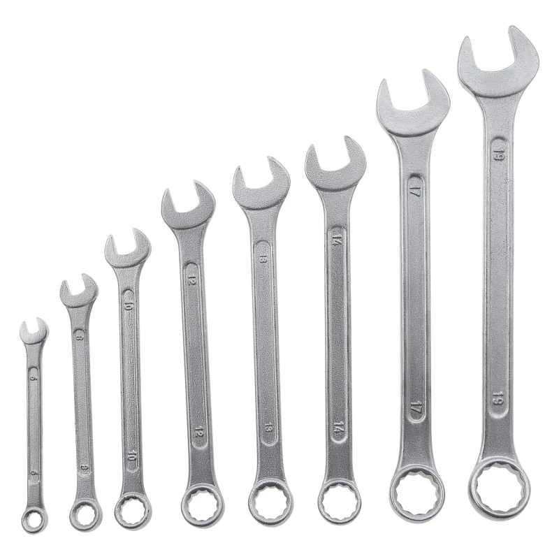Набор ключей комбинированных, 6-19 мм, хромированные, 8 шт