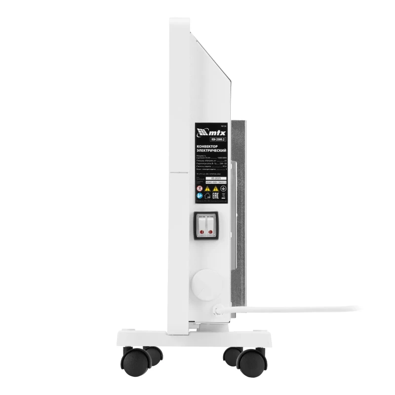 Конвектор электрический КМ-2000.2, 230 В, 2000 Вт, X-образный нагреватель, колеса, термостат // MTX