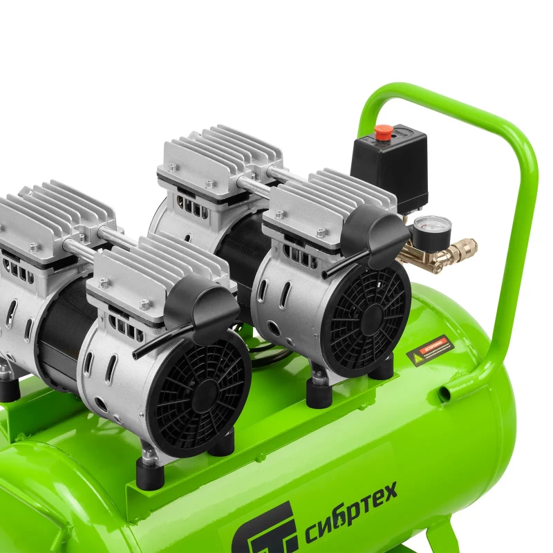 Компрессор безмаслянный малошумный МБ 2000/50, 2000 Вт, 50л, 300 л/мин Сибртех