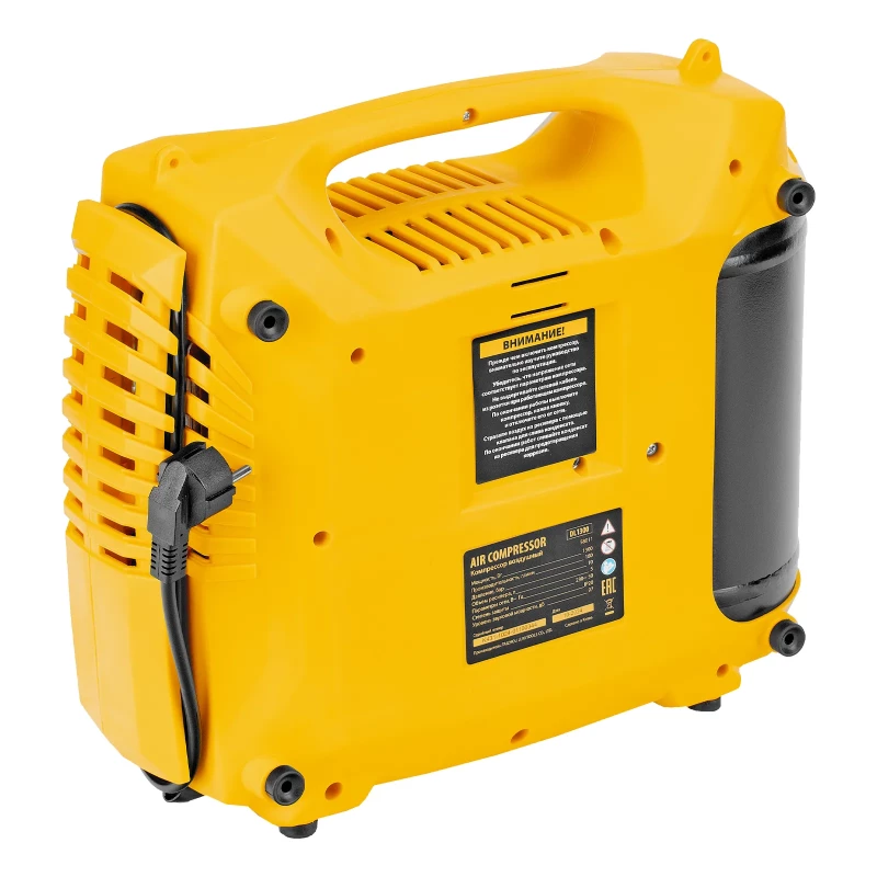 Компрессор воздушный DL1300, 10 бар, 1,3 кВт 180 л/мин 5 л, с набором аксессуаров Denzel