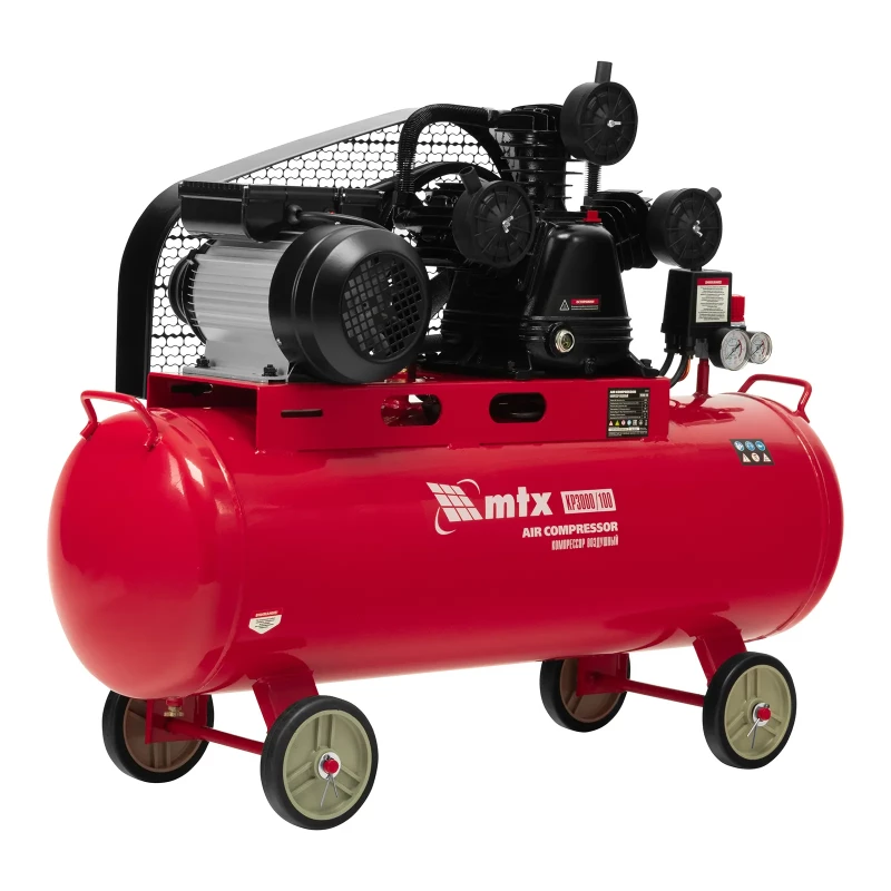 Компрессор воздушный ременный привод КР3000/100  3,0 кВт, 100 литров, 510 л/мин МТХ