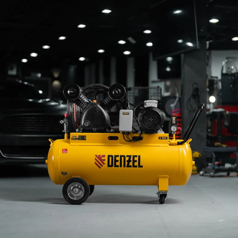 Компрессор воздушный рем. привод BCV 4000-T/100, 4,0 кВт, 100 литров, 690 л/мин Denzel