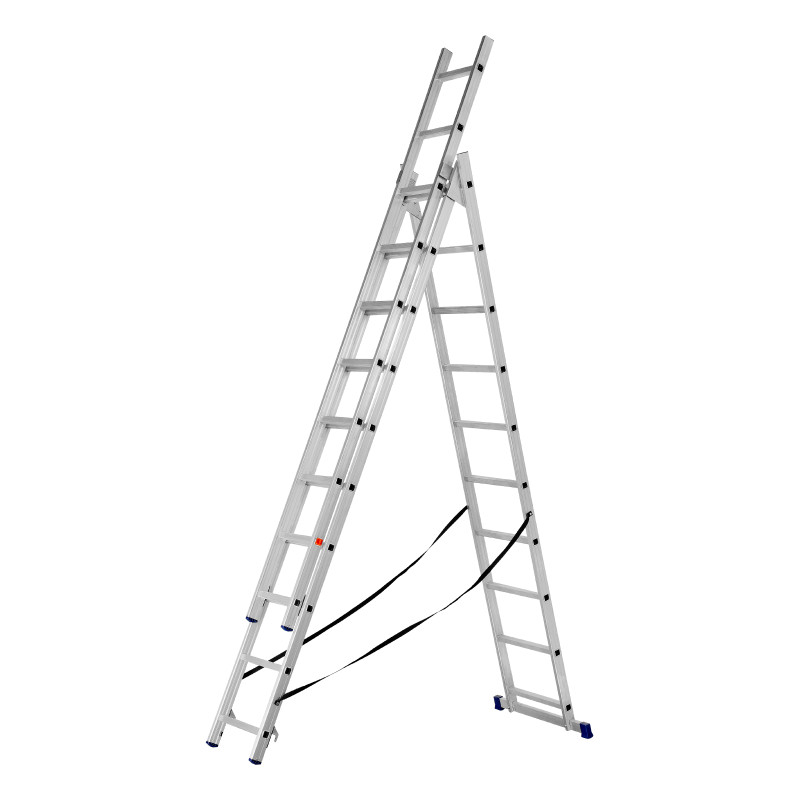 Лестница, 3 х 10 ступеней, алюминиевая, трехсекционная, Сибртех
